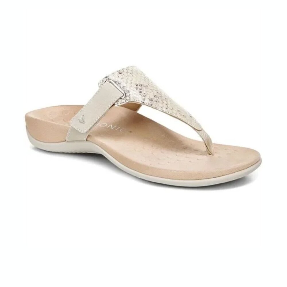 Vionic Wanda Women's Leather T-Strap Flip Flop Orthopedic Sandal NEW 10